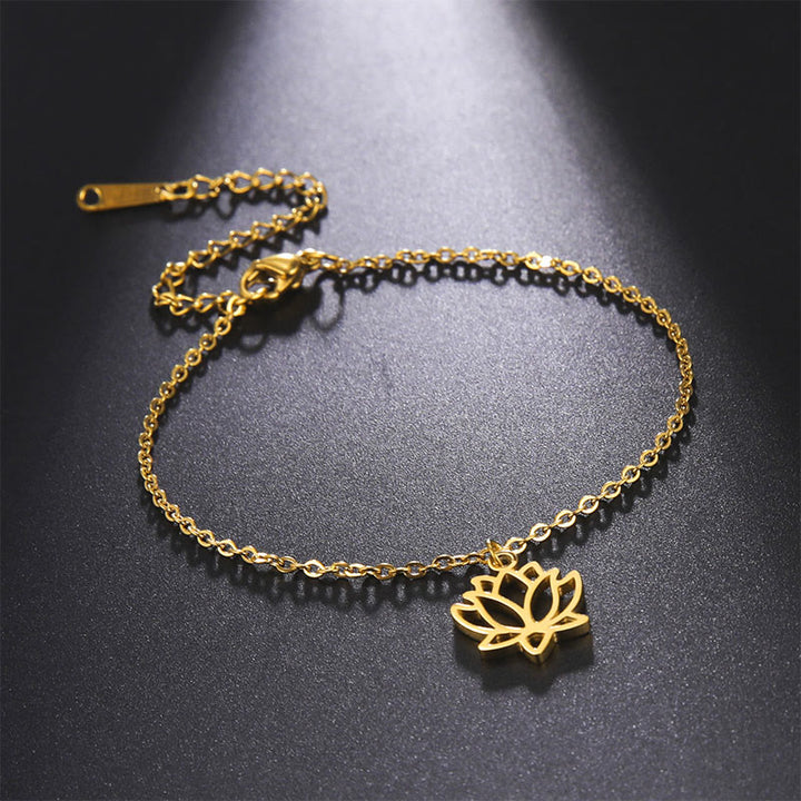 Bracciale dell'illuminazione in acciaio e titanio con motivo a loto Buddha Stones - Argenteo (circonferenza del polso: 15-20 cm) - image 6