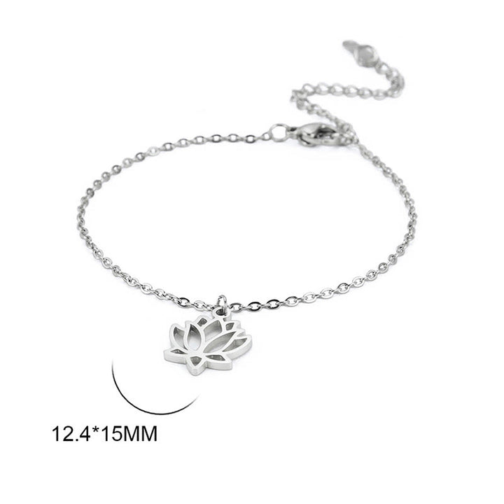 Bracciale dell'illuminazione in acciaio e titanio con motivo a loto Buddha Stones - image 2