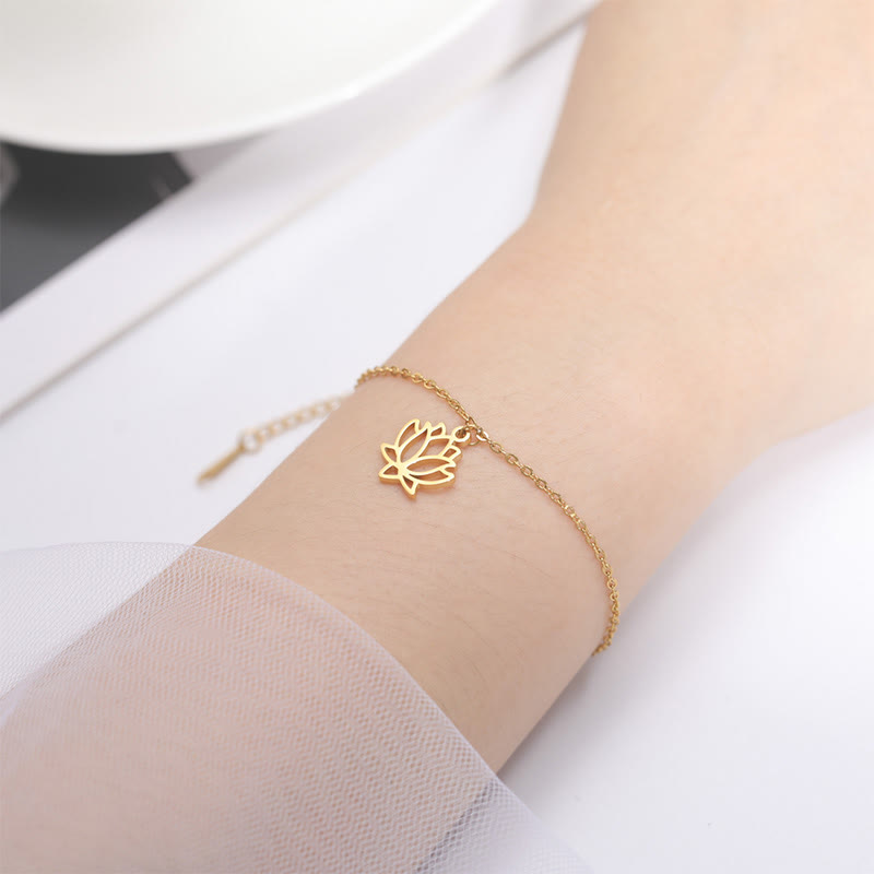Bracciale dell'illuminazione in acciaio e titanio con motivo a loto Buddha Stones - image 8