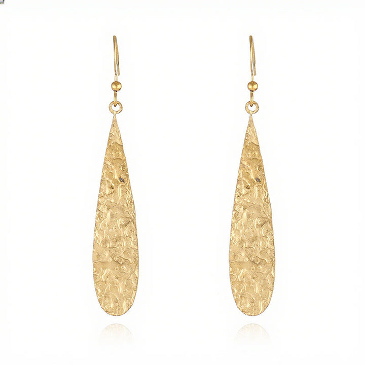 Orecchini eleganti con martelli in acciaio al titanio Buddha Stones - Forma a goccia dorata (montanti in acciaio al titanio) - image 0