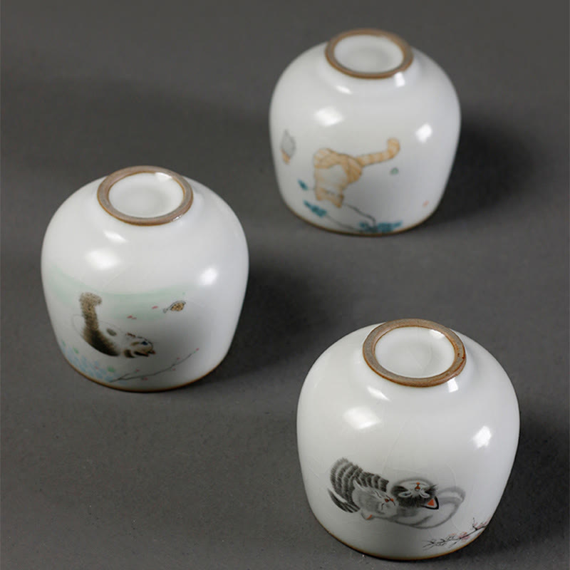 Buddha Stones Tazza da tè Kung Fu con rami di gatto carini e scatola regalo - image 11