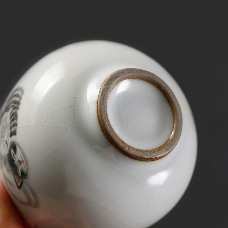 Buddha Stones Tazza da tè Kung Fu con rami di gatto carini e scatola regalo - image 14