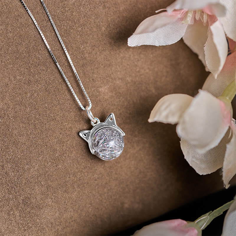 Collana con ciondolo a forma di gatto in argento sterling 925 con Buddha Stones e argento naturale Super Seven Crystal - image 2