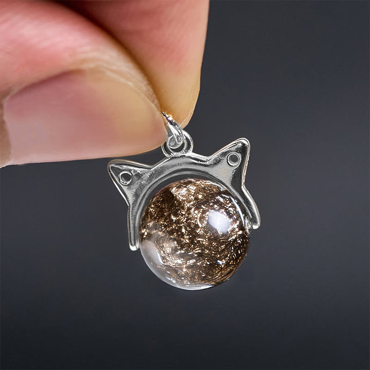 Collana con ciondolo a forma di gatto in argento sterling 925 con cristalli neri naturali Super Seven Buddha Stones - image 5