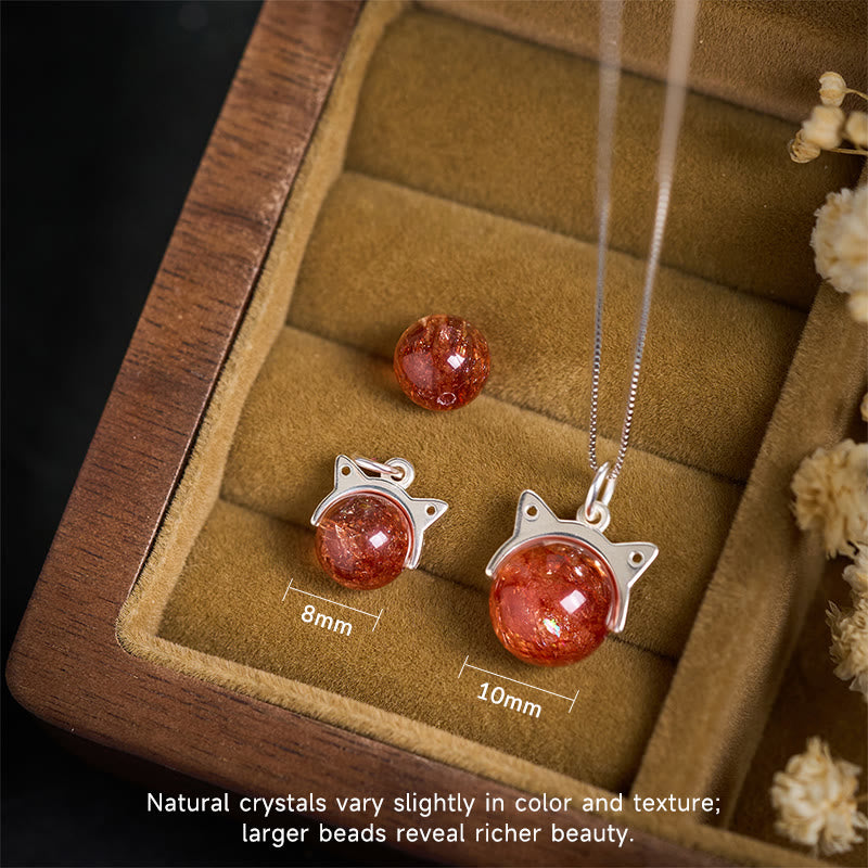Collana con ciondolo a forma di gatto con cristalli Super Seven Fireworks in argento sterling 925 e oro naturale Buddha Stones - image 4