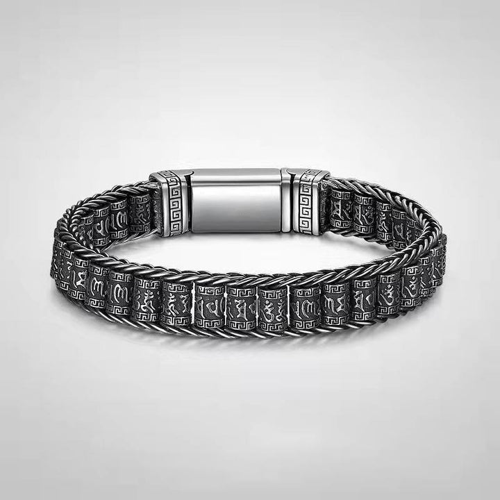 Bracciale in metallo con fibbia in rame tibetano Buddha Stones e Om Mani Padme Hum - 20-21 cm - image 0