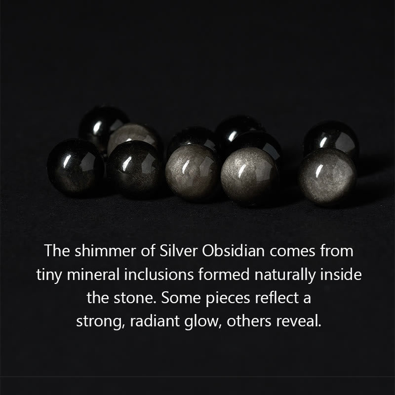 Bracciale Buddha Stones in argento lucido, ossidiana, occhio di tigre, Om Mani Padme Hum, Buddha a tre facce, positivo - image 6