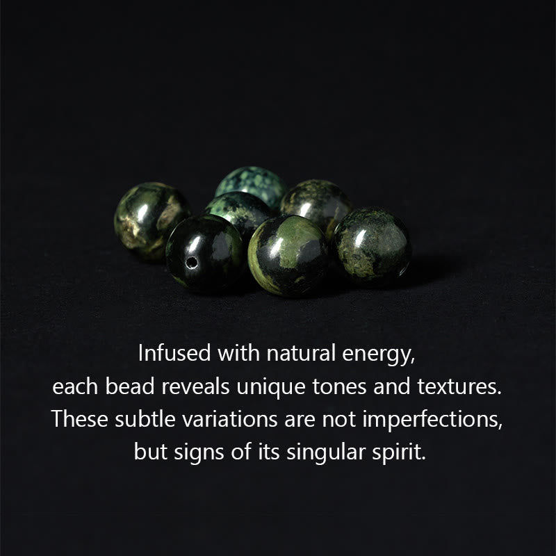 Bracciale di guarigione Buddha senza forma Buddha Stones Buddha, diaspro grigio naturale, diaspro Kambamba, Om Mani Padme Hum - image 5