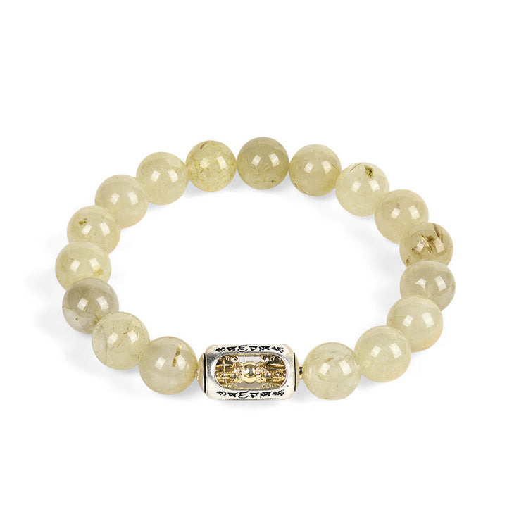 Bracciale della prosperità Om Mani Padme Hum Buddha Stones e citrino naturale - image 4