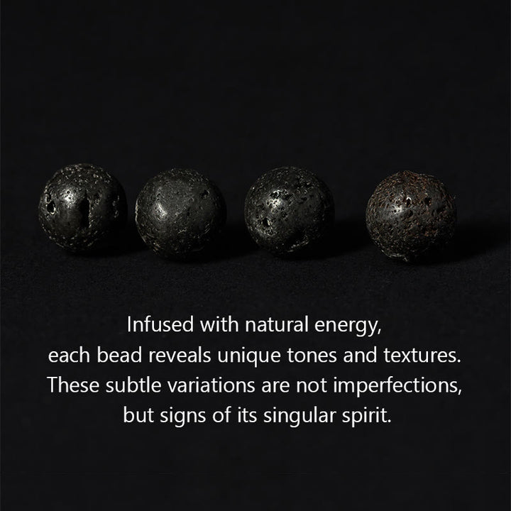 Bracciale lenitivo Buddha Stones, lucentezza argentata, ossidiana, roccia lavica, diaspro grigio, Om Mani Padme Hum Vajra - image 5