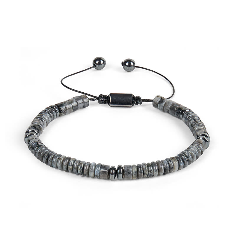Braccialetto con corda di forza in pietra Buddha Stones, piccolo braccialetto in ossidiana nera, avventurina verde, diaspro grigio e occhio di tigre - image 4