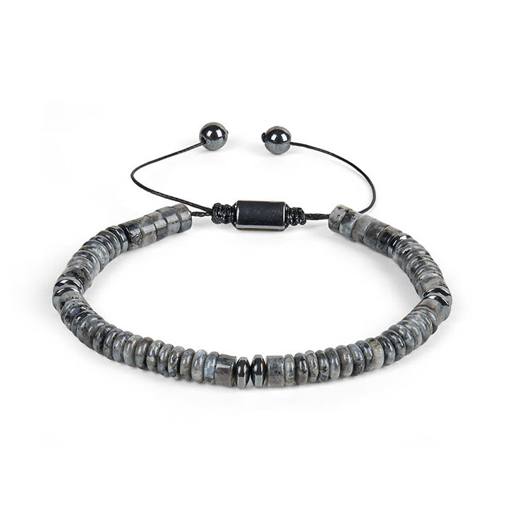 Braccialetto con corda di forza in pietra Buddha Stones, piccolo braccialetto in ossidiana nera, avventurina verde, diaspro grigio e occhio di tigre - image 4