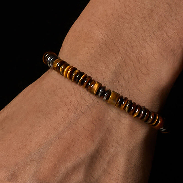Braccialetto con corda di forza in pietra Buddha Stones, piccolo braccialetto in ossidiana nera, avventurina verde, diaspro grigio e occhio di tigre - image 21