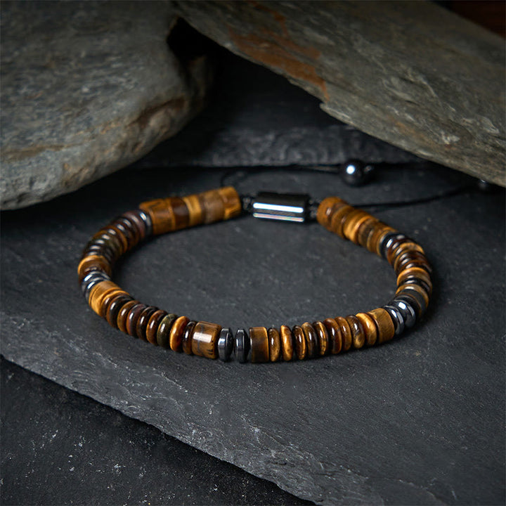 Braccialetto con corda di forza in pietra Buddha Stones, piccolo braccialetto in ossidiana nera, avventurina verde, diaspro grigio e occhio di tigre - image 20
