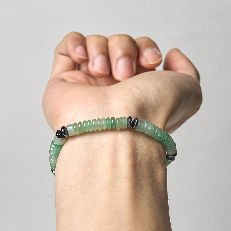 Braccialetto con corda di forza in pietra Buddha Stones, piccolo braccialetto in ossidiana nera, avventurina verde, diaspro grigio e occhio di tigre - image 16