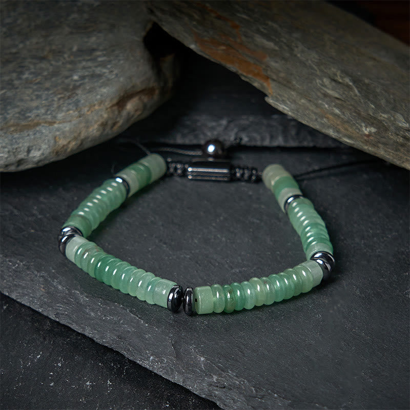 Braccialetto con corda di forza in pietra Buddha Stones, piccolo braccialetto in ossidiana nera, avventurina verde, diaspro grigio e occhio di tigre - image 14