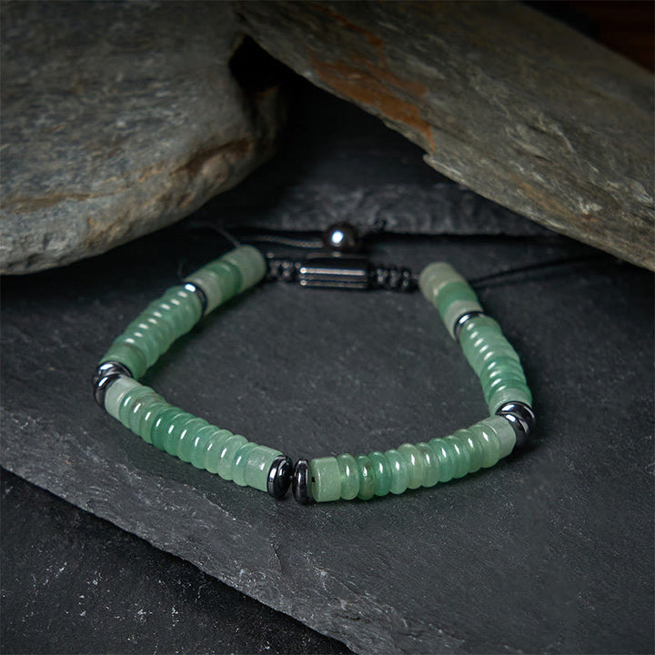 Braccialetto con corda di forza in pietra Buddha Stones, piccolo braccialetto in ossidiana nera, avventurina verde, diaspro grigio e occhio di tigre - image 14