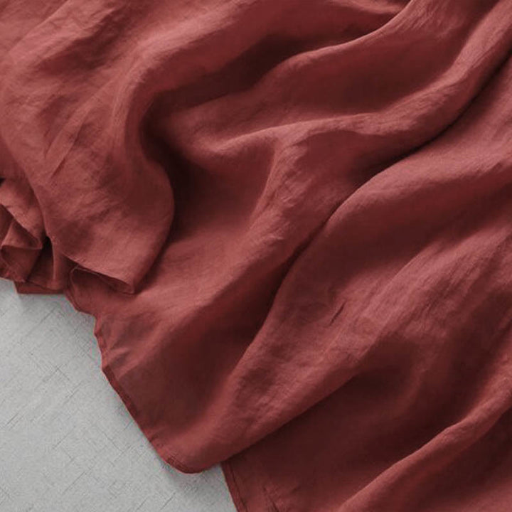 Abito midi con maniche a sbuffo, coulisse, tasche e patchwork con ricamo Buddha Stones - image 5