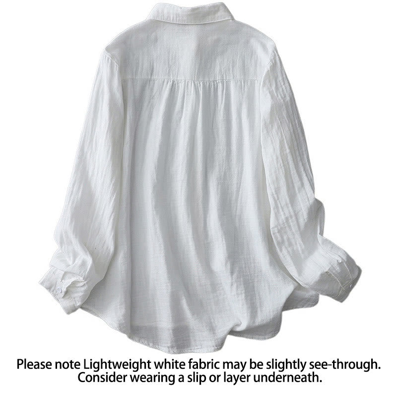 Camicia da donna in cotone a maniche lunghe con bottoni e fiori di tarassaco autunnali Buddha Stones - image 3