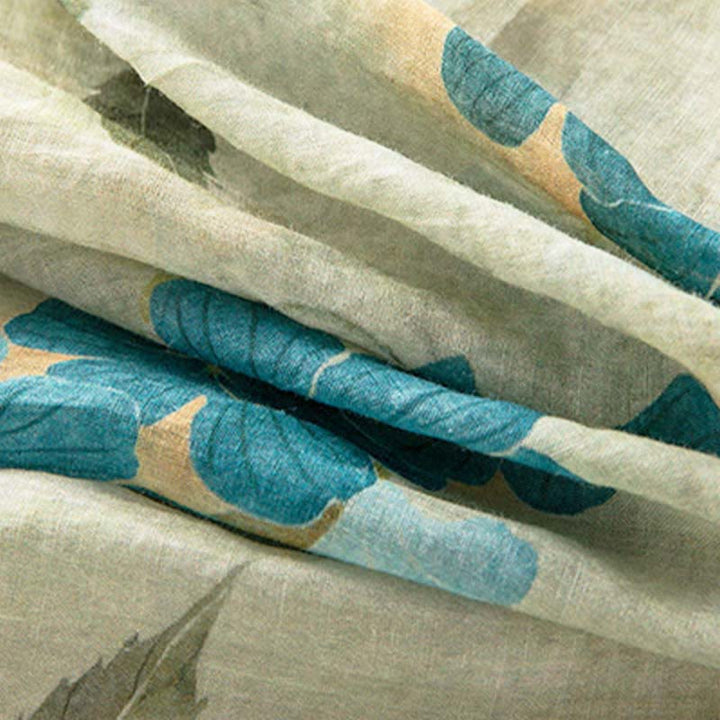 Abito midi con motivo floreale a contrasto di colore e maniche corte Buddha Stones con tasche - image 4