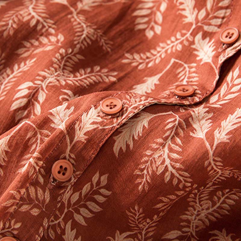 Abito midi con motivo floreale a contrasto di colore e maniche corte Buddha Stones con tasche - image 25