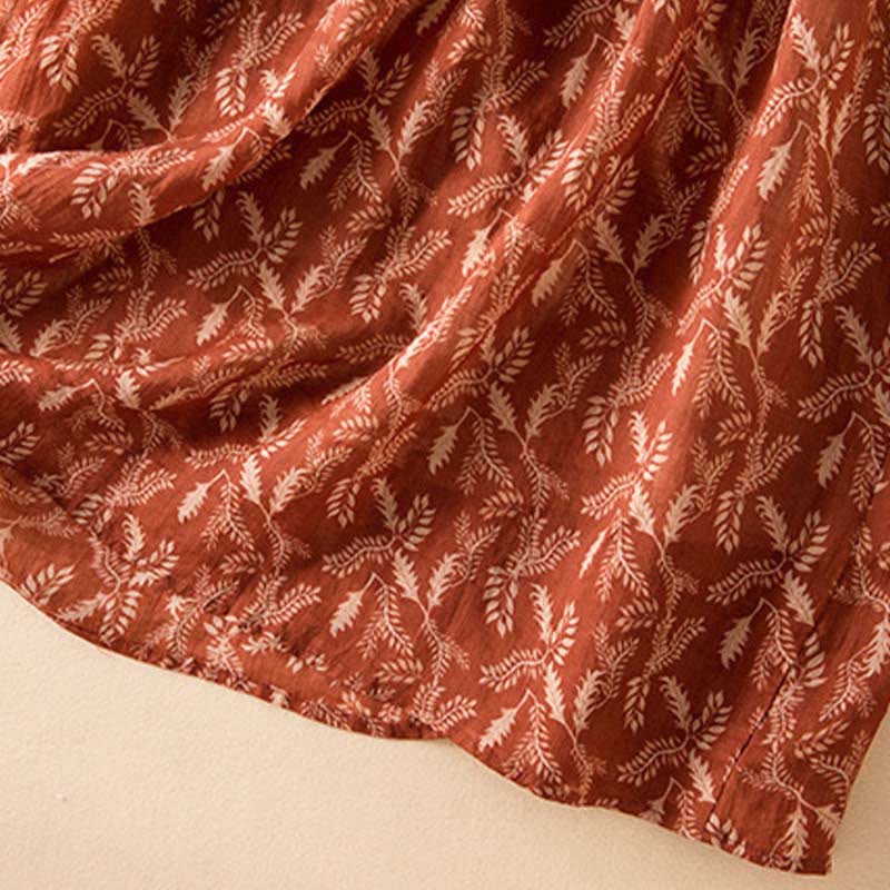 Abito midi con motivo floreale a contrasto di colore e maniche corte Buddha Stones con tasche - image 24