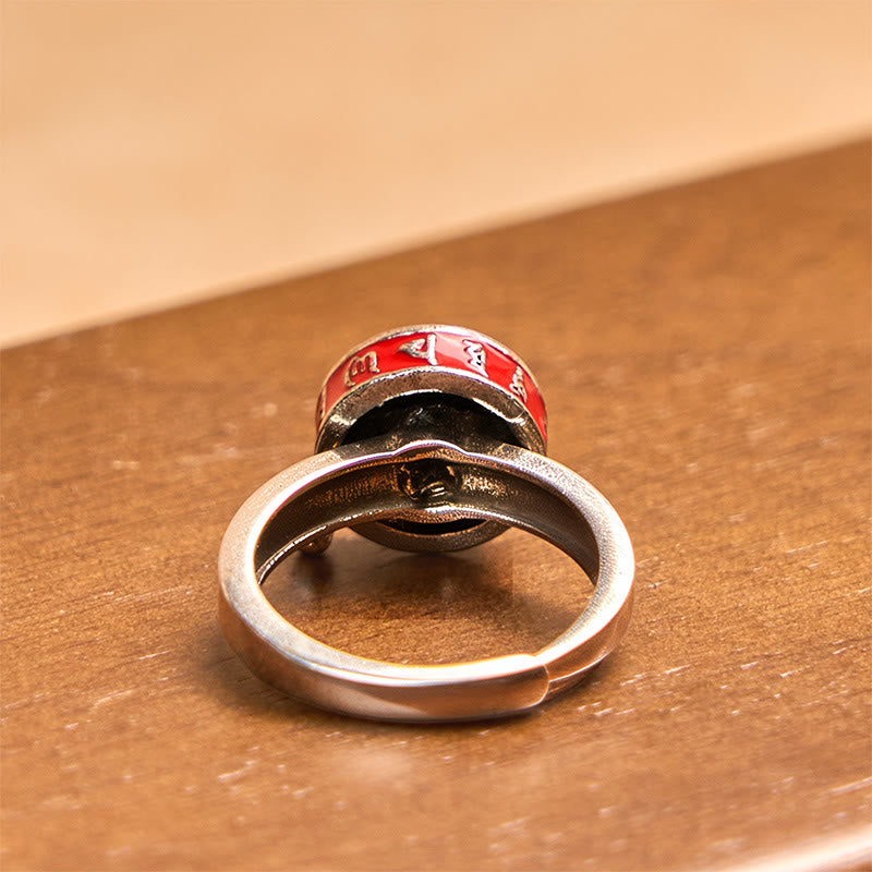 Anello girevole della ricchezza con ruota di preghiera in rame, Buddha Stones Om Mani Padme Hum - image 4