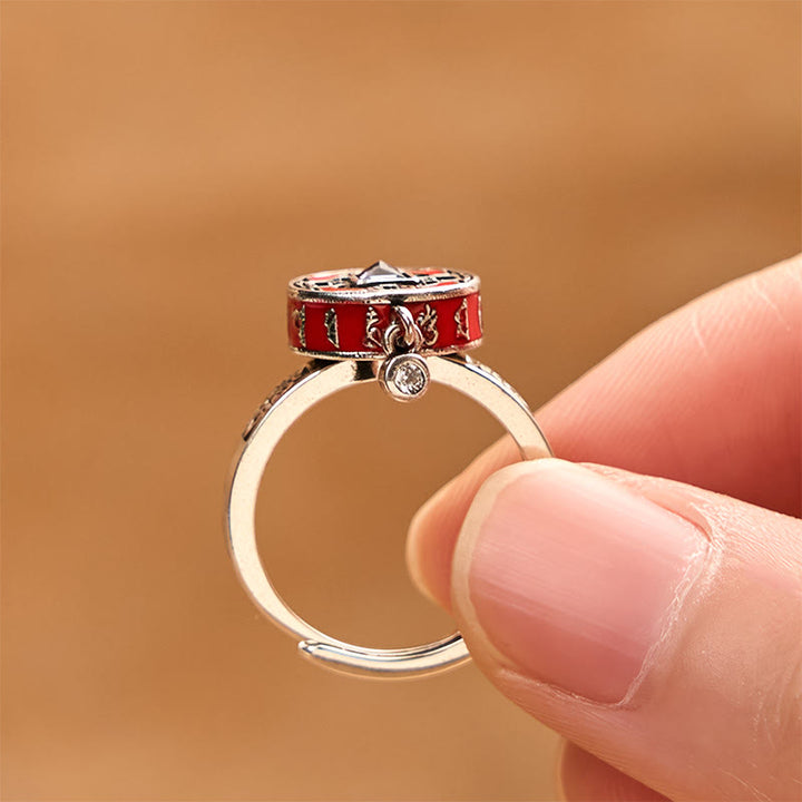 Anello girevole della ricchezza con ruota di preghiera in rame, Buddha Stones Om Mani Padme Hum - image 3