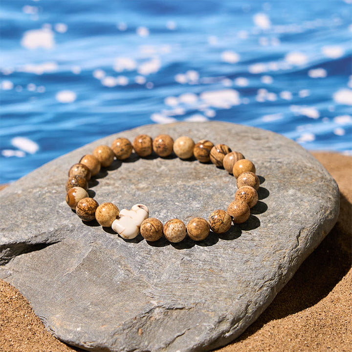 Braccialetto di forza spirituale con elefante , Buddha Stones, varie pietre - image 7