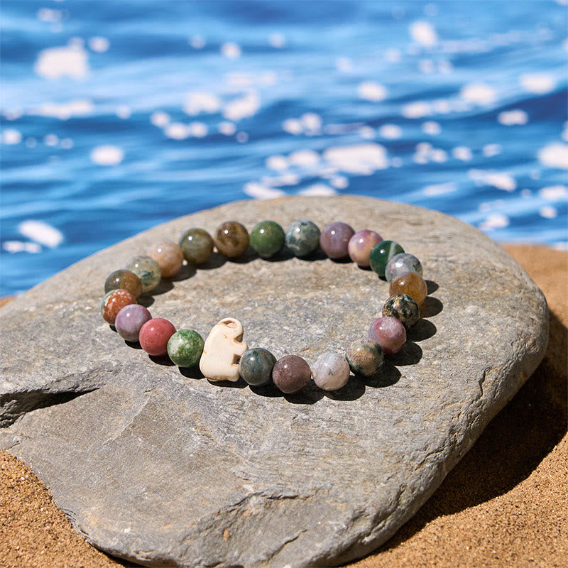 Braccialetto di forza spirituale con elefante , Buddha Stones, varie pietre - image 31
