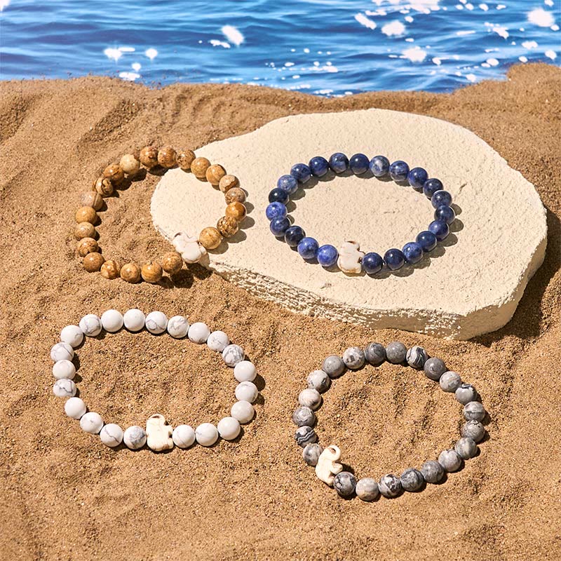Braccialetto di forza spirituale con elefante , Buddha Stones, varie pietre - image 33