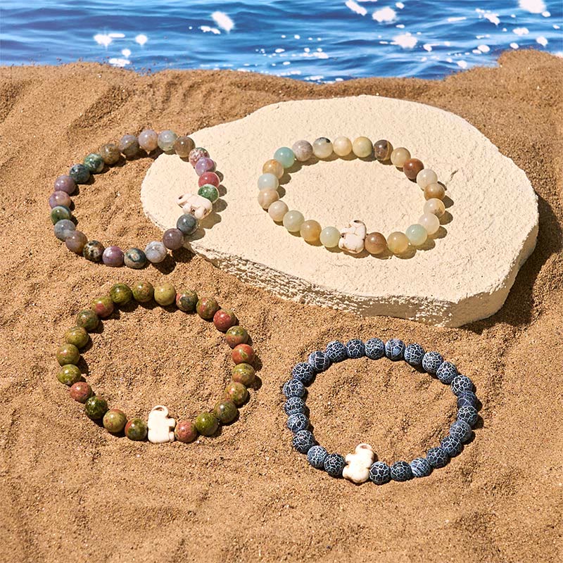 Braccialetto di forza spirituale con elefante , Buddha Stones, varie pietre - image 34
