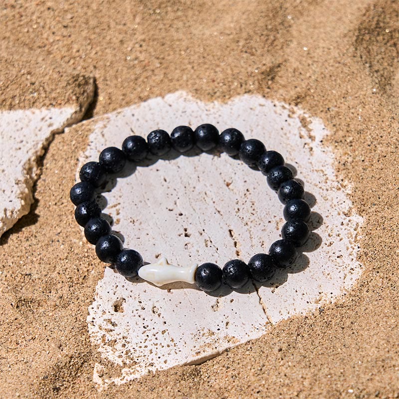 Bracciale della saggezza dello squalo in pietra di agata naturale Buddha Stones - image 16