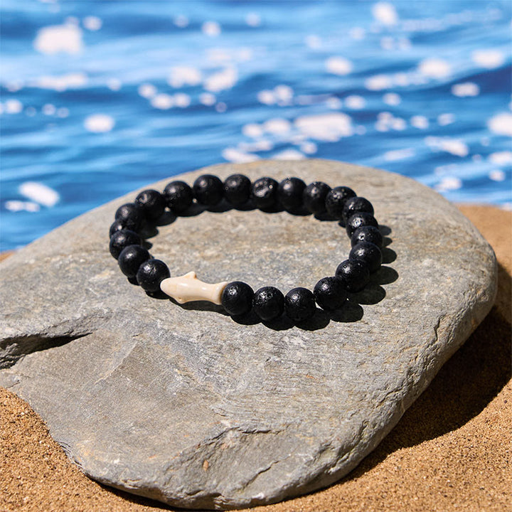 Bracciale della saggezza dello squalo in pietra di agata naturale Buddha Stones - image 17