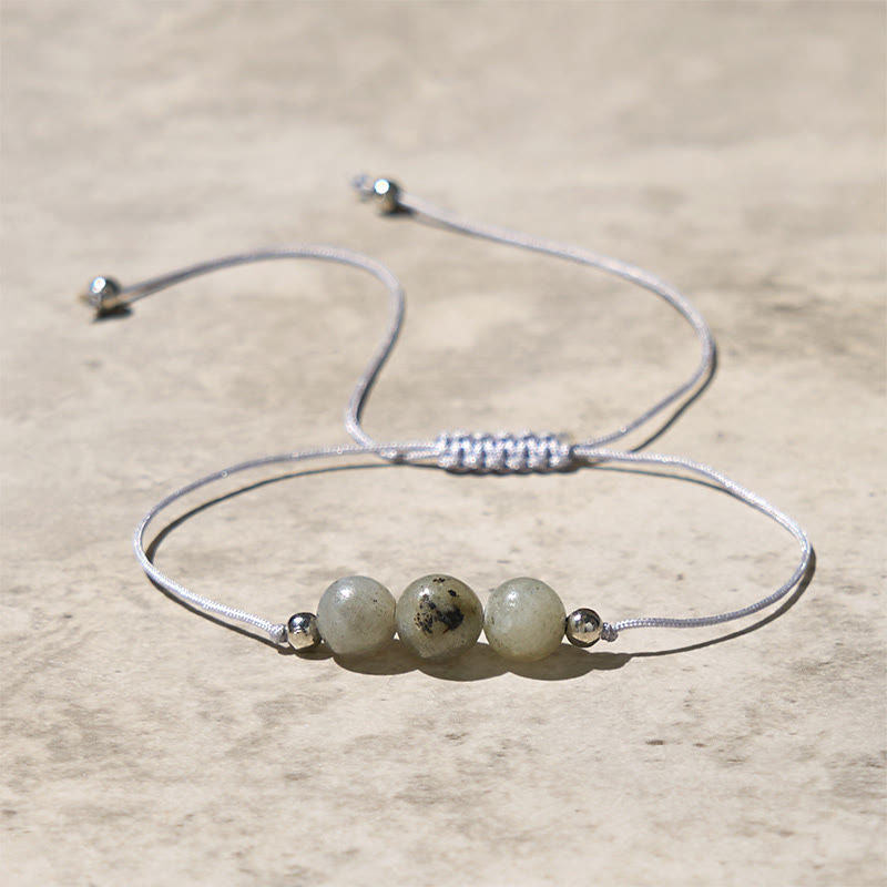 Braccialetto curativo in corda con perline di labradorite naturale Buddha Stones - image 1