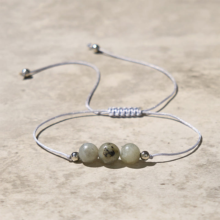 Braccialetto curativo in corda con perline di labradorite naturale Buddha Stones - image 1