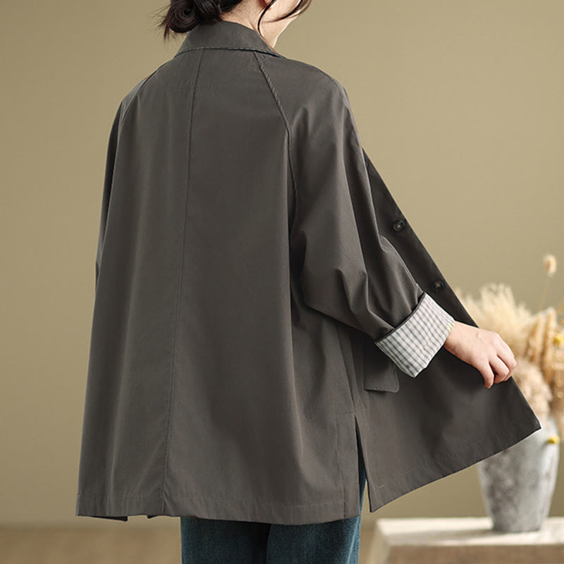 Giacca cargo da donna in cotone a maniche lunghe con tasca e toppe semplici Buddha Stones - image 1