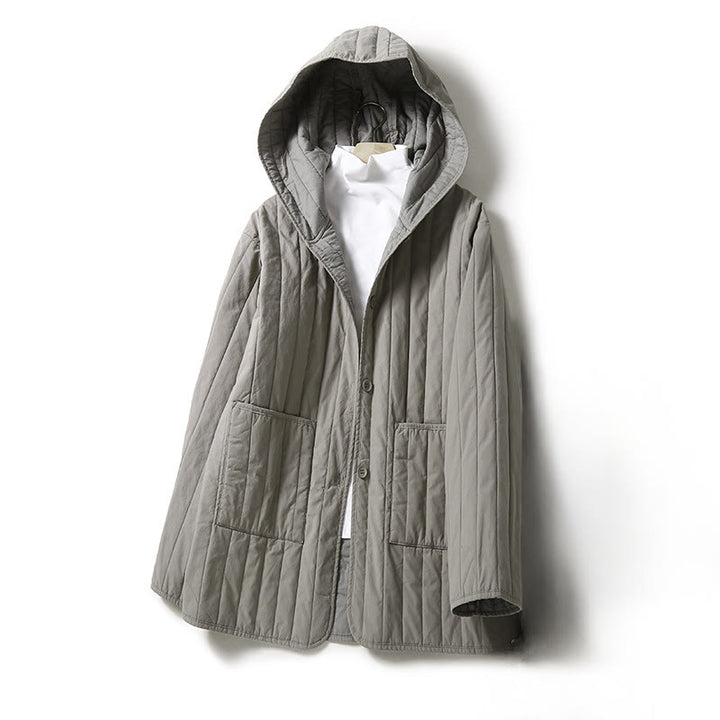Giacca con cappuccio in cotone a maniche lunghe con tasca e motivo a cordoncino Buddha Stones da donna - Grigio scuro - US8-10, UK/AU12-14, EU40-42 (2XL) - image 6