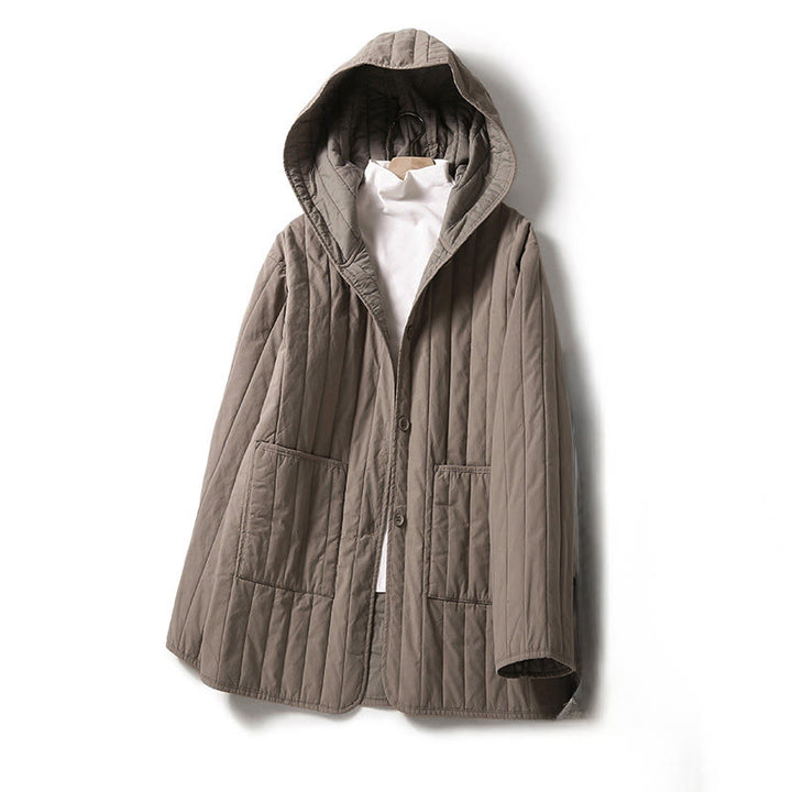 Giacca con cappuccio in cotone a maniche lunghe con tasca e motivo a cordoncino Buddha Stones da donna - Abbronzatura - US8-10, UK/AU12-14, EU40-42 (2XL) - image 0