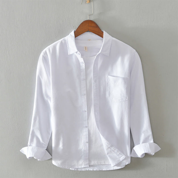 Camicia da uomo in cotone con bottoni a manica lunga e tinta unita, motivo Buddha Stones - Bianco - US/UK/AU40, EU50 (3XL) - image 3