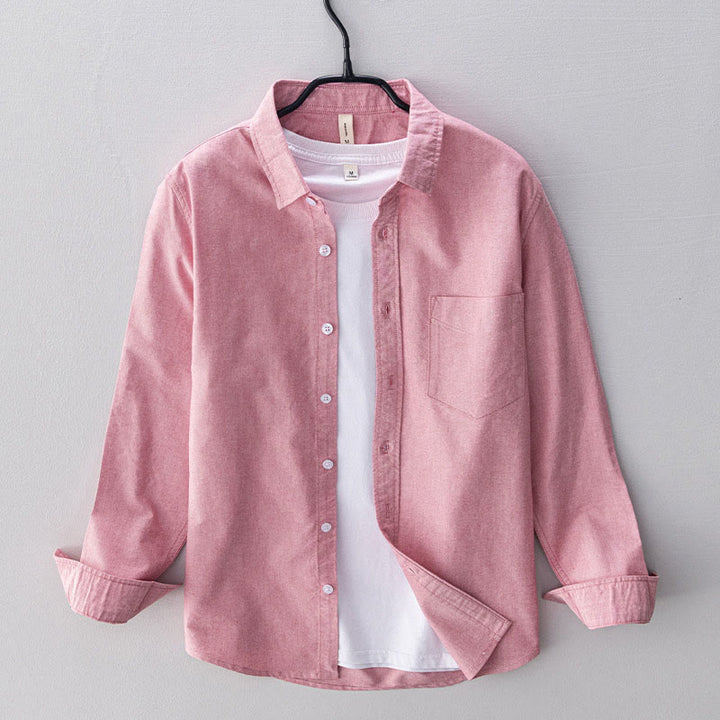 Camicia da uomo in cotone con bottoni a manica lunga e tinta unita, motivo Buddha Stones - Rosa - US/UK/AU40, EU50 (3XL) - image 20