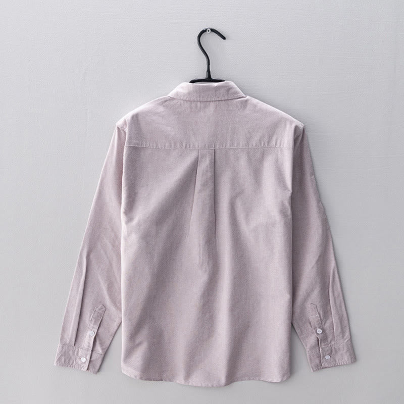 Camicia da uomo in cotone con bottoni a manica lunga e tinta unita, motivo Buddha Stones - image 13