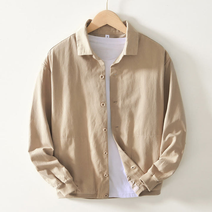 Camicia da uomo in cotone con maniche lunghe e bottoni, modello Buddha Stones Fall Solid, con tasche - Biscotto - US/UK/AU42, EU52 (3XL) - image 0