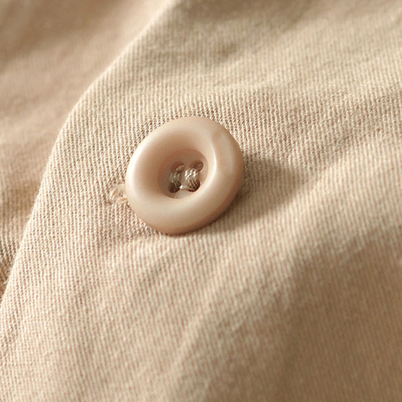 Camicia da uomo in cotone con maniche lunghe e bottoni, modello Buddha Stones Fall Solid, con tasche - image 3