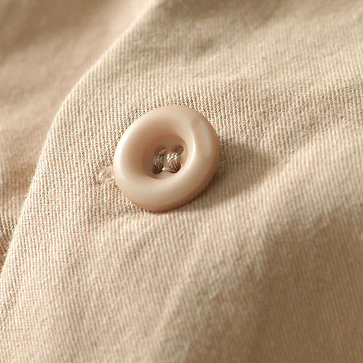 Camicia da uomo in cotone con maniche lunghe e bottoni, modello Buddha Stones Fall Solid, con tasche - image 3