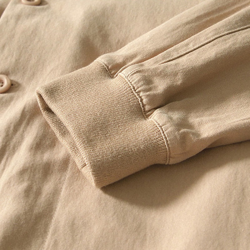 Camicia da uomo in cotone con maniche lunghe e bottoni, modello Buddha Stones Fall Solid, con tasche - image 7