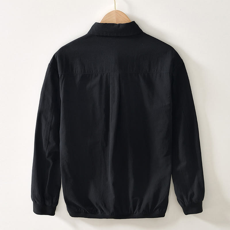 Camicia da uomo in cotone con maniche lunghe e bottoni, modello Buddha Stones Fall Solid, con tasche - image 9