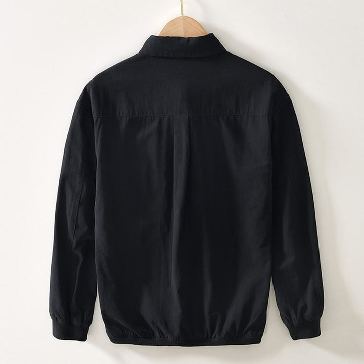 Camicia da uomo in cotone con maniche lunghe e bottoni, modello Buddha Stones Fall Solid, con tasche - image 9