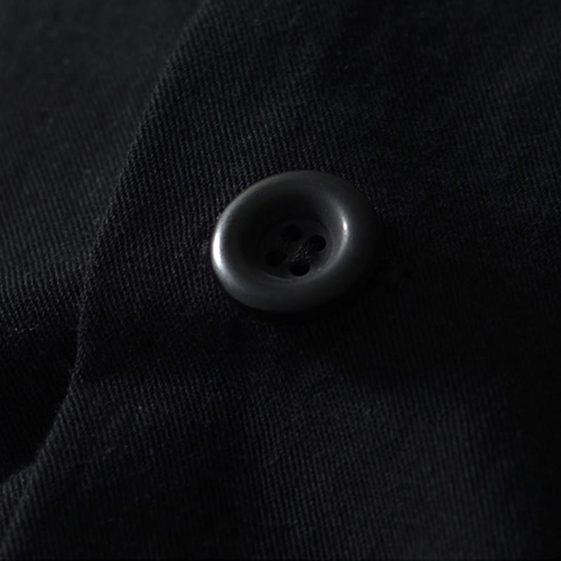 Camicia da uomo in cotone con maniche lunghe e bottoni, modello Buddha Stones Fall Solid, con tasche - image 11