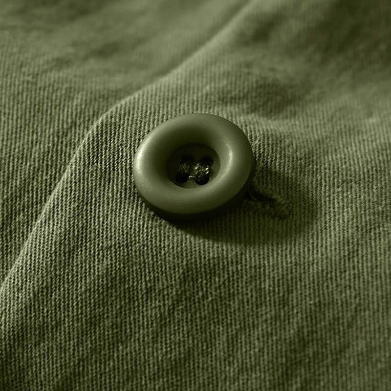 Camicia da uomo in cotone con maniche lunghe e bottoni, modello Buddha Stones Fall Solid, con tasche - image 25